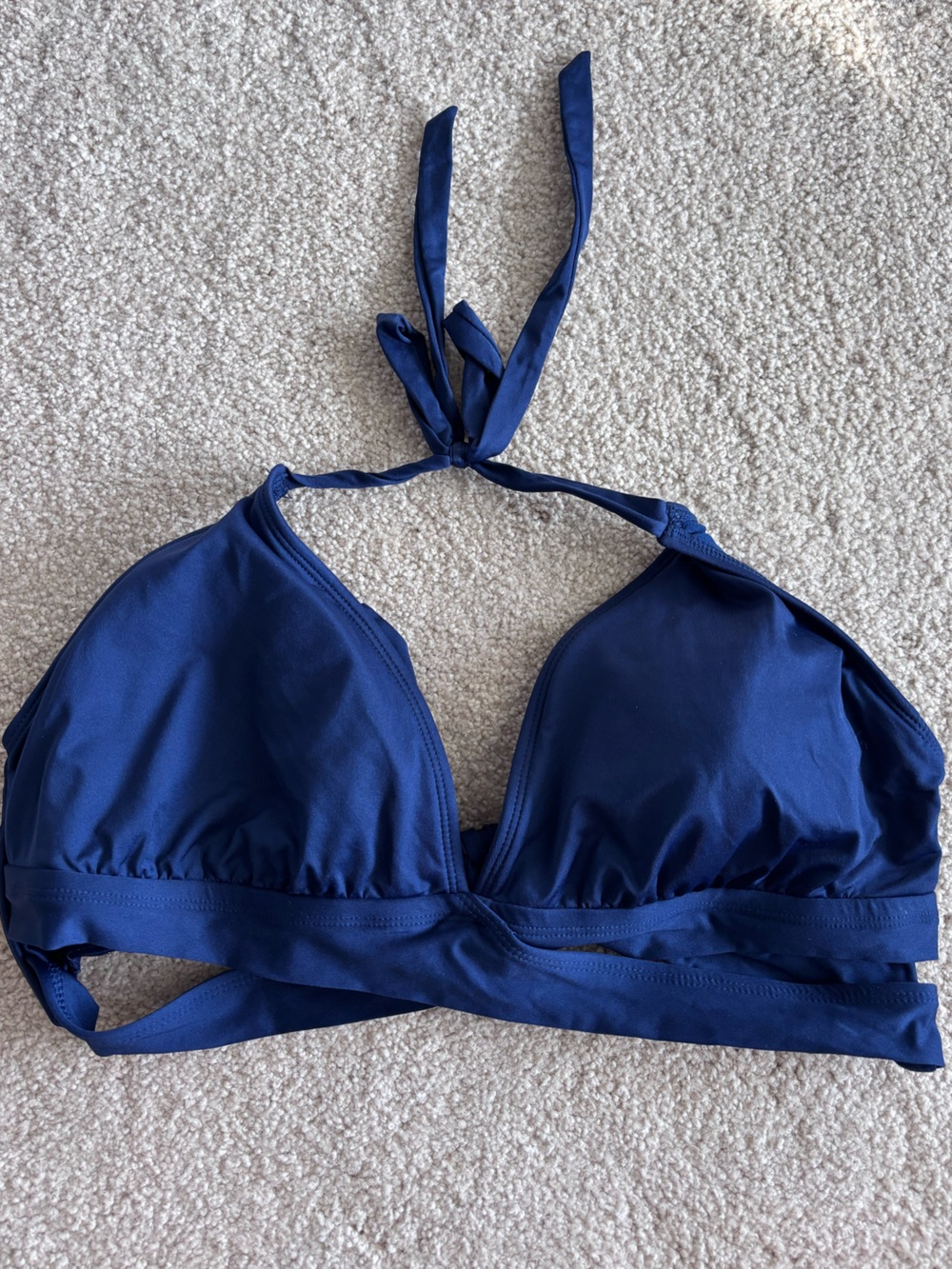 Kona Sol Navy Blue Halter Bikini Top